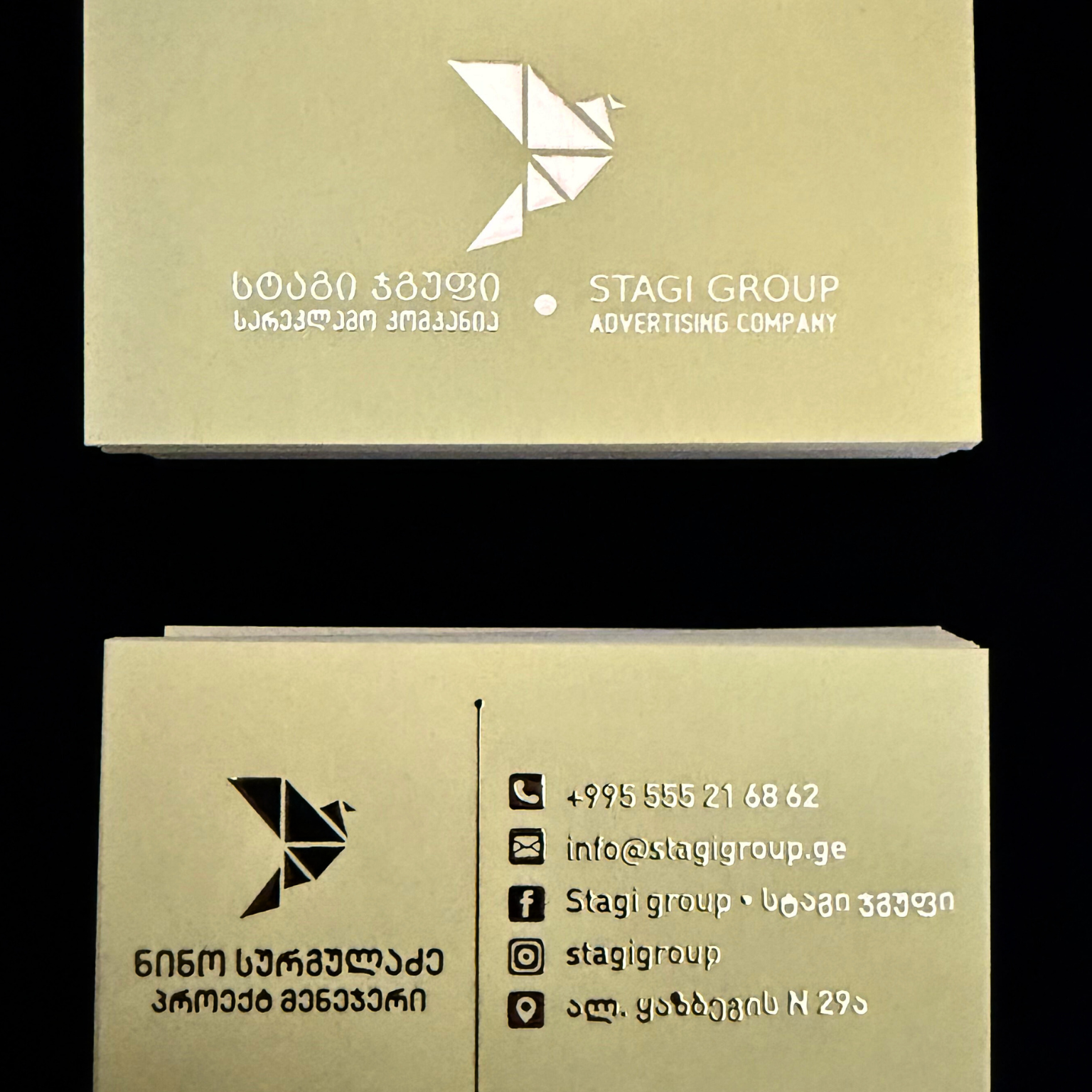 Stagi Group, სტაგი ჯგუფის სავიზიტე ბარათი